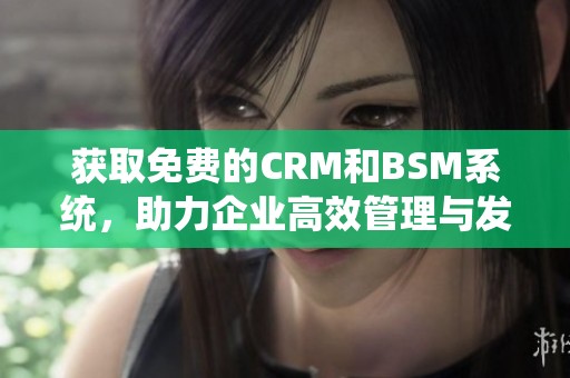 获取免费的CRM和BSM系统，助力企业高效管理与发展