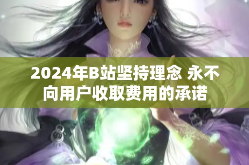 2024年B站坚持理念 永不向用户收取费用的承诺