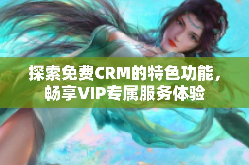 探索免费CRM的特色功能，畅享VIP专属服务体验