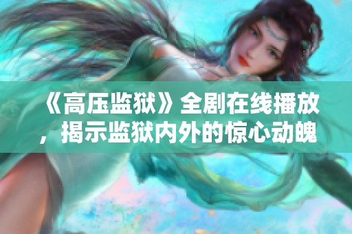 《高压监狱》全剧在线播放，揭示监狱内外的惊心动魄故事
