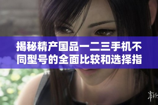 揭秘精产国品一二三手机不同型号的全面比较和选择指南