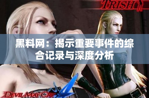 黑料网：揭示重要事件的综合记录与深度分析