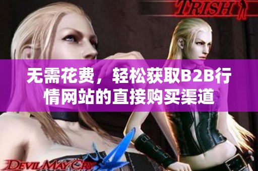 无需花费，轻松获取B2B行情网站的直接购买渠道
