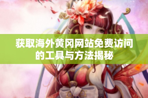 获取海外黄冈网站免费访问的工具与方法揭秘