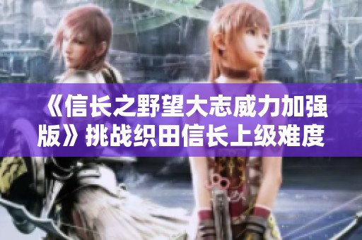 《信长之野望大志威力加强版》挑战织田信长上级难度剧情全解密