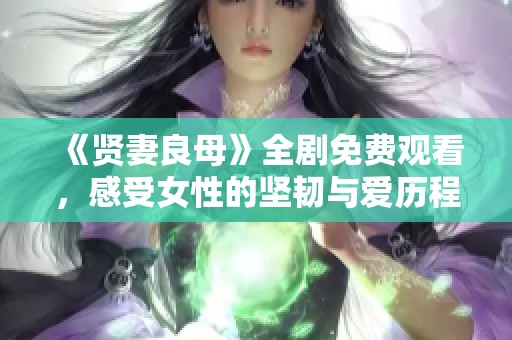 《贤妻良母》全剧免费观看，感受女性的坚韧与爱历程