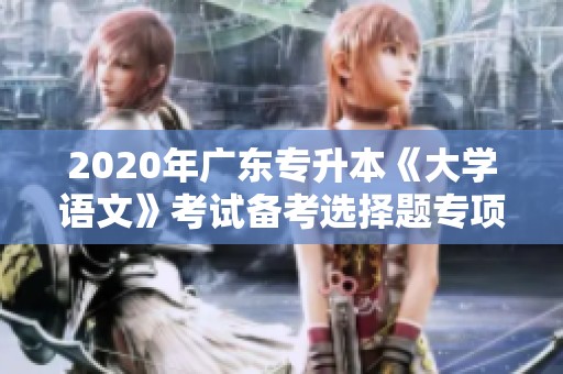 2020年广东专升本《大学语文》考试备考选择题专项练习秘籍