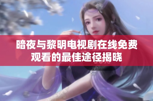 暗夜与黎明电视剧在线免费观看的最佳途径揭晓