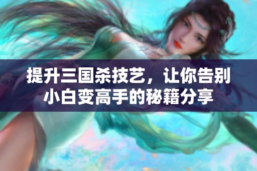 提升三国杀技艺，让你告别小白变高手的秘籍分享