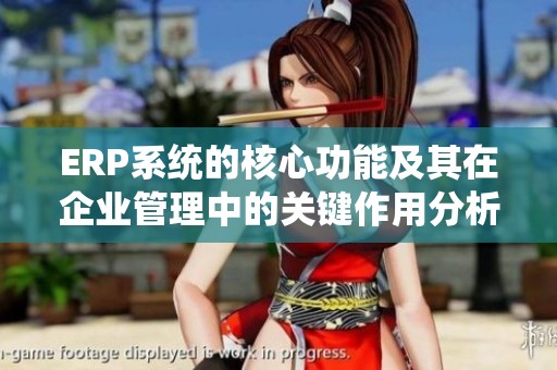 ERP系统的核心功能及其在企业管理中的关键作用分析