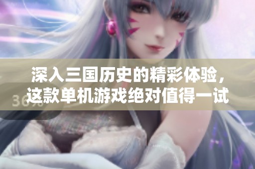 深入三国历史的精彩体验，这款单机游戏绝对值得一试