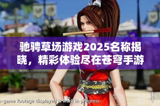 驰骋草场游戏2025名称揭晓，精彩体验尽在苍穹手游网